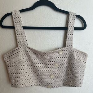 Free People Buttoned Crop Top Size L